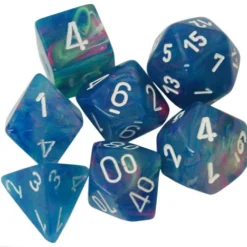 Gaming Accessories Chessex Polyhedral Dice Set: Festive Waterlily/White (7)