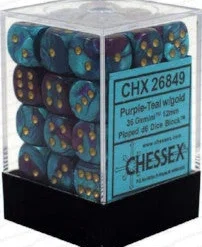 Chessex : 12mm D6 Set Purple-Teal/Gold Gaming Accessories