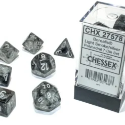 Chessex : Polyhedral 7-die Set Light Smoke / Silver