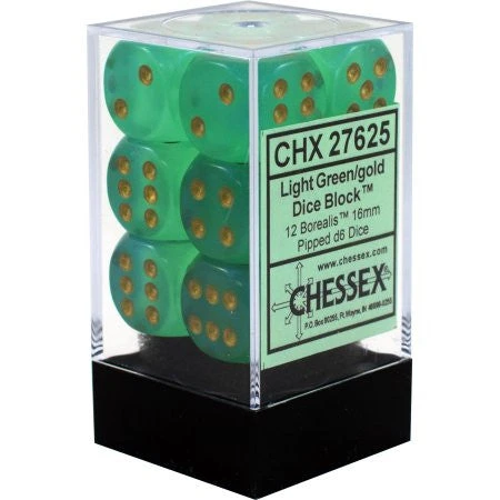 Gaming Accessories Chessex : 16mm D6 Set Light Green/Gold 3 Gaming Accessories Chessex : 16mm D6 Set Light Green/Gold