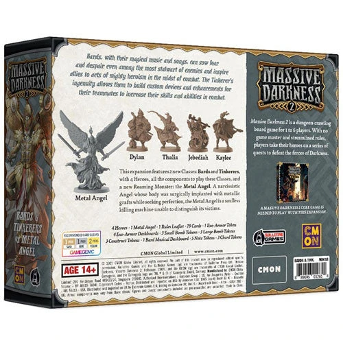 CMON Massive Darkness 2 : Heroes & Monster Set - Bards & Tinkerers Vs Metal Angel CMon Boxed Games 4 CMON Massive Darkness 2 : Heroes & Monster Set - Bards & Tinkerers Vs Metal Angel CMon Boxed Games