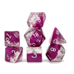 Gate Keeper Games Halfsies Glitter : Wine - 7 Dice Set