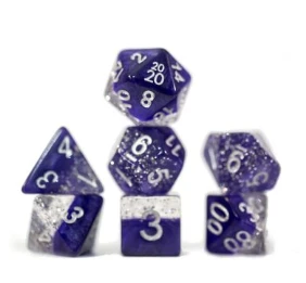 Gate Keeper Games Halfsies Glitter : Purple - 7 Dice Set 3 Gate Keeper Games Halfsies Glitter : Purple - 7 Dice Set