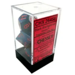 Chessex : Polyhedral 7-die Set Black-Starlight/Red