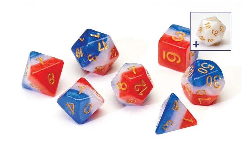 Sirius Dice Set - Red White And Blue 3 Sirius Dice Set - Red White And Blue