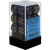 Chessex : 16mm D6 Set Royal Blue/Gold Gaming Accessories 2 Chessex : 16mm D6 Set Royal Blue/Gold Gaming Accessories