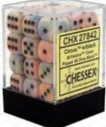 Gaming Accessories Chessex : 12mm D6 Set Circus W/Black