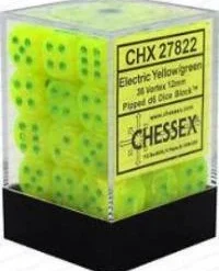 Chessex : 12mm D6 Set Electric Yellow/Green Gaming Accessories