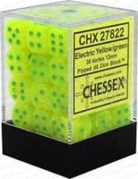 Chessex : 12mm D6 Set Electric Yellow/Green Gaming Accessories 3 Chessex : 12mm D6 Set Electric Yellow/Green Gaming Accessories