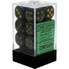 Chessex : 16mm D6 Set Jade/Gold Gaming Accessories 2 Chessex : 16mm D6 Set Jade/Gold Gaming Accessories