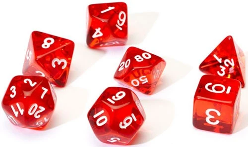 Sirius Dice Set - Translucent Red Dungeons & Dragons 3 Sirius Dice Set - Translucent Red Dungeons & Dragons