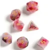 Dungeons & Dragons Sirius Dice Set - Marble Pink, Black, & Red