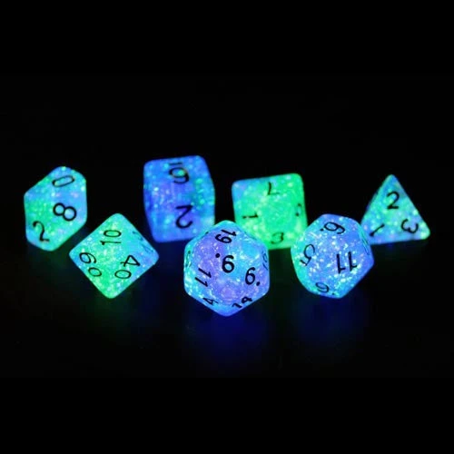 Sirius Dice Set - Peacock Glowworm 4 Sirius Dice Set - Peacock Glowworm
